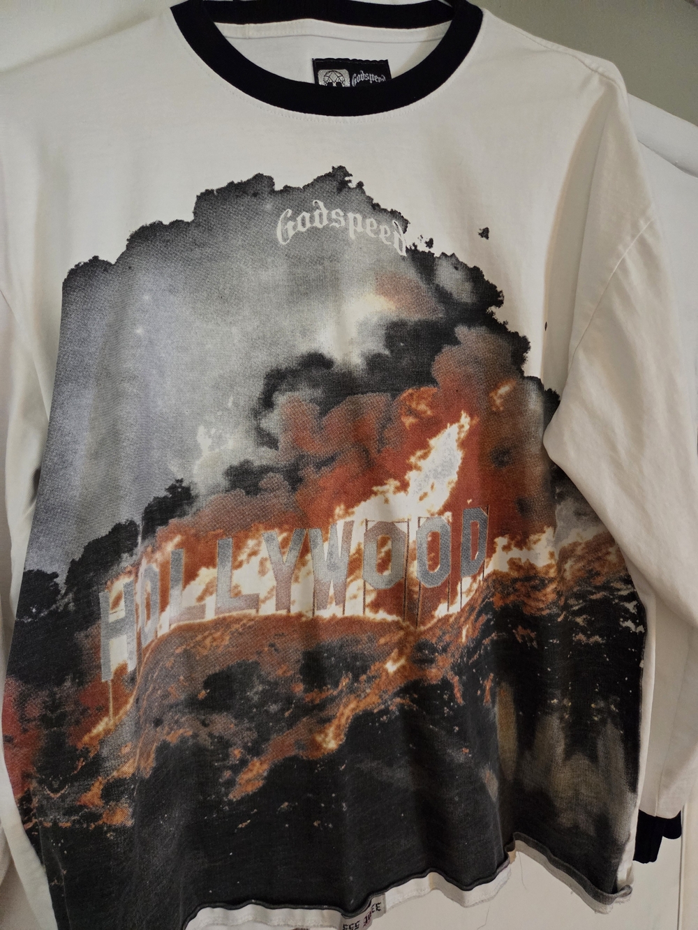 White Graphic 'Hollywood' Long-Sleeve Shirt